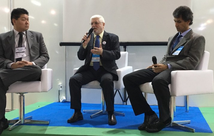 Sr. Bruno Omori (ABIH-SP), Sr. Gilberto Bertevello (SEEAATESP) e Sr. Augusto Araújo (ANAPP)